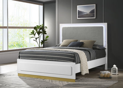 Caraway Wood LED Panel Bed