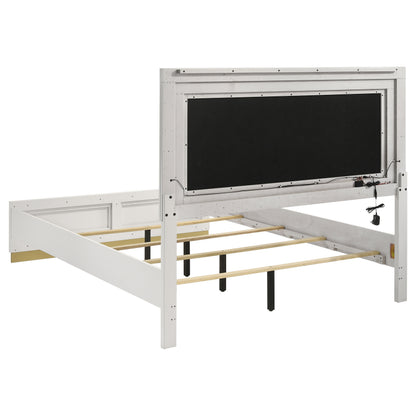 Caraway Wood LED Panel Bed