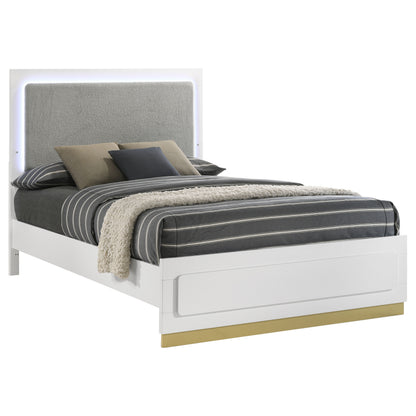 Caraway Wood LED Panel Bed