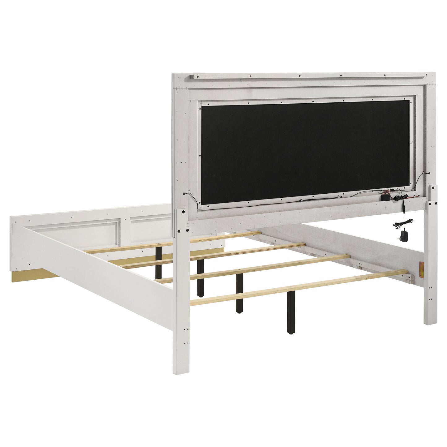 Caraway Wood LED Panel Bed