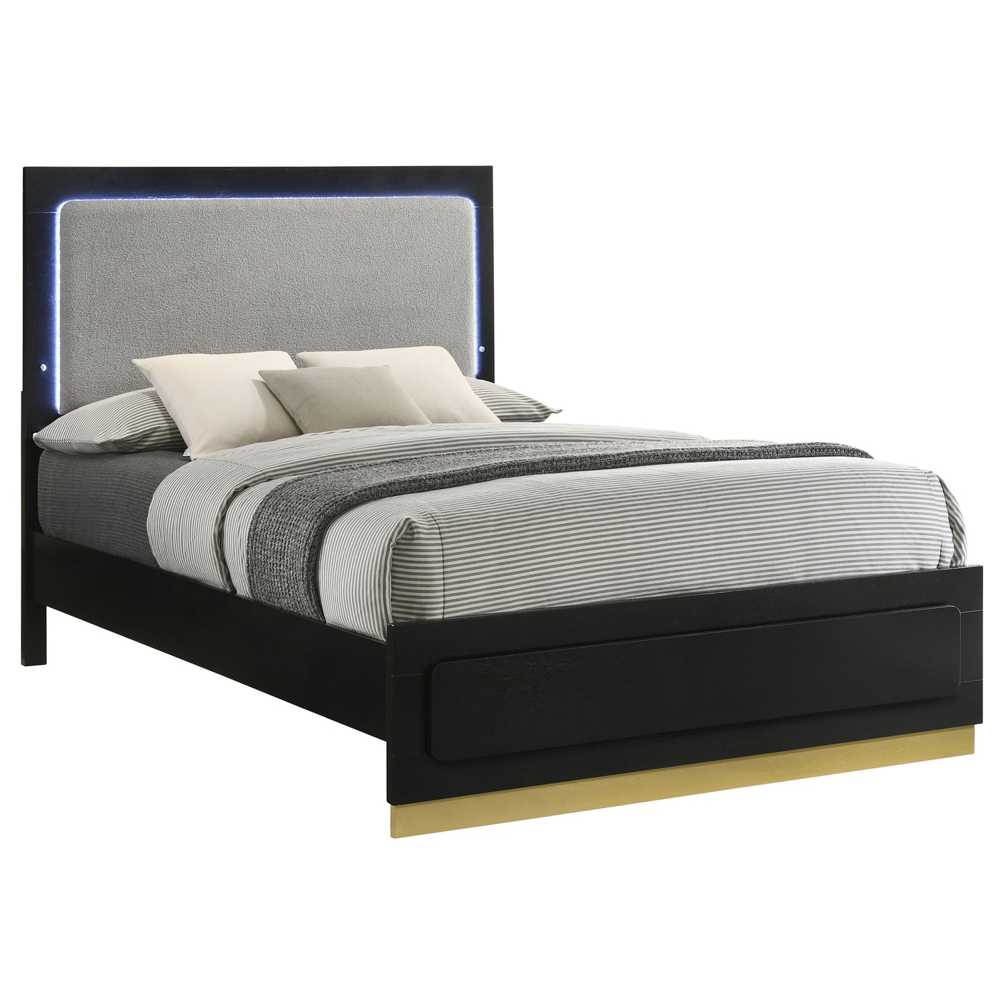 Caraway Wood LED Panel Bed