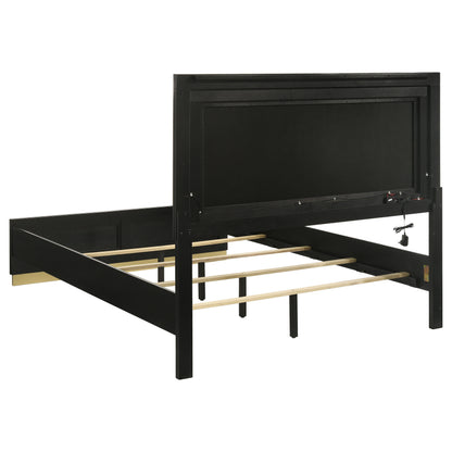 Caraway Wood LED Panel Bed