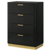 Cómoda de dormitorio Caraway de 4 cajones, color negro