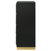 Cómoda de dormitorio Caraway de 4 cajones, color negro