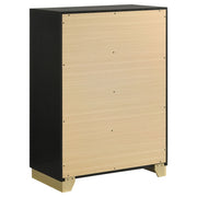 Cómoda de dormitorio Caraway de 4 cajones, color negro