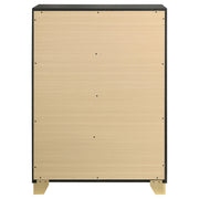 Cómoda de dormitorio Caraway de 4 cajones, color negro