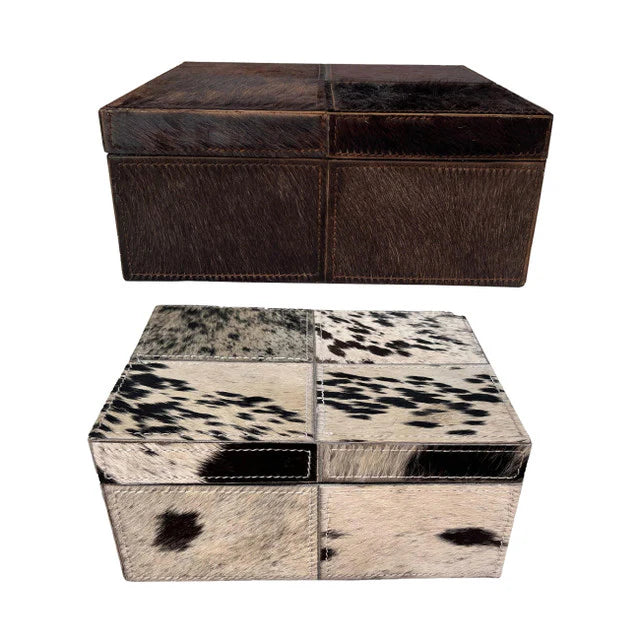 S/2 9/12" Hair On Hide Boxes
