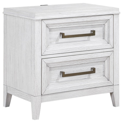 Marielle Cal King Bedroom Set Distressed White