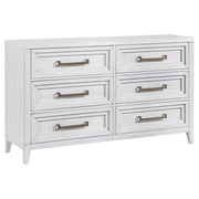 Juego de dormitorio Marielle Cal King en blanco desgastado