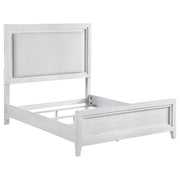 Juego de dormitorio Marielle Cal King en blanco desgastado