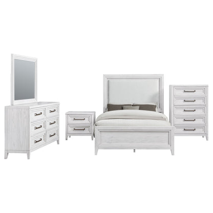 Marielle Cal King Bedroom Set Distressed White