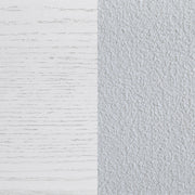 Cama tapizada Marielle con paneles en blanco desgastado