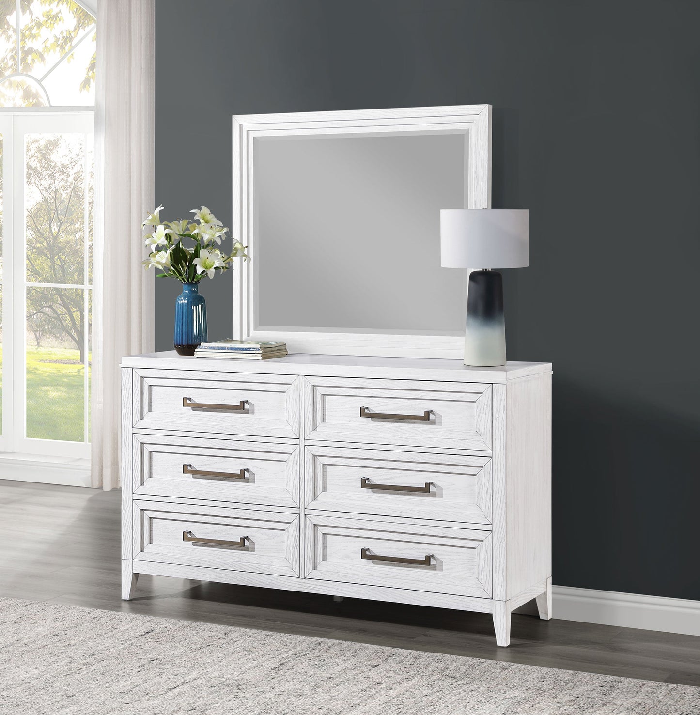 Marielle 6-drawer Bedroom Dresser Distressed White