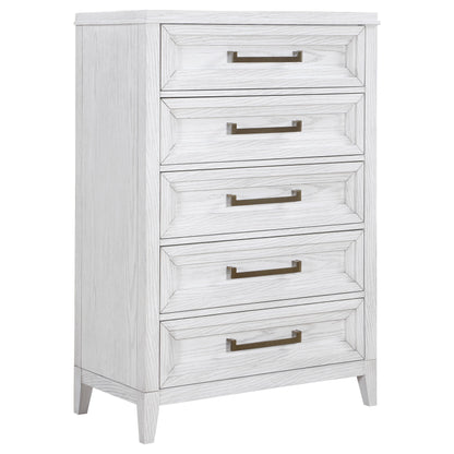 Marielle Distressed White 5-Drawer Chest