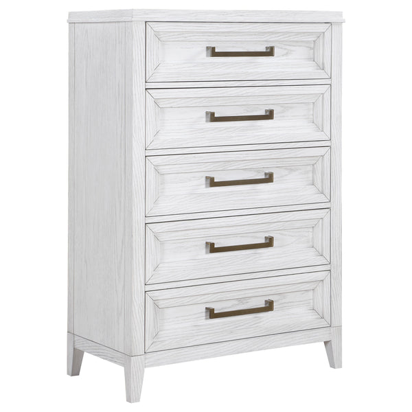 Marielle Distressed White 5-Drawer Chest