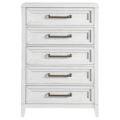 Marielle Distressed White 5-Drawer Chest