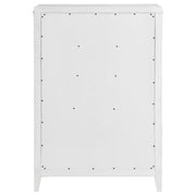 Cómoda de dormitorio Marielle de 5 cajones en blanco desgastado
