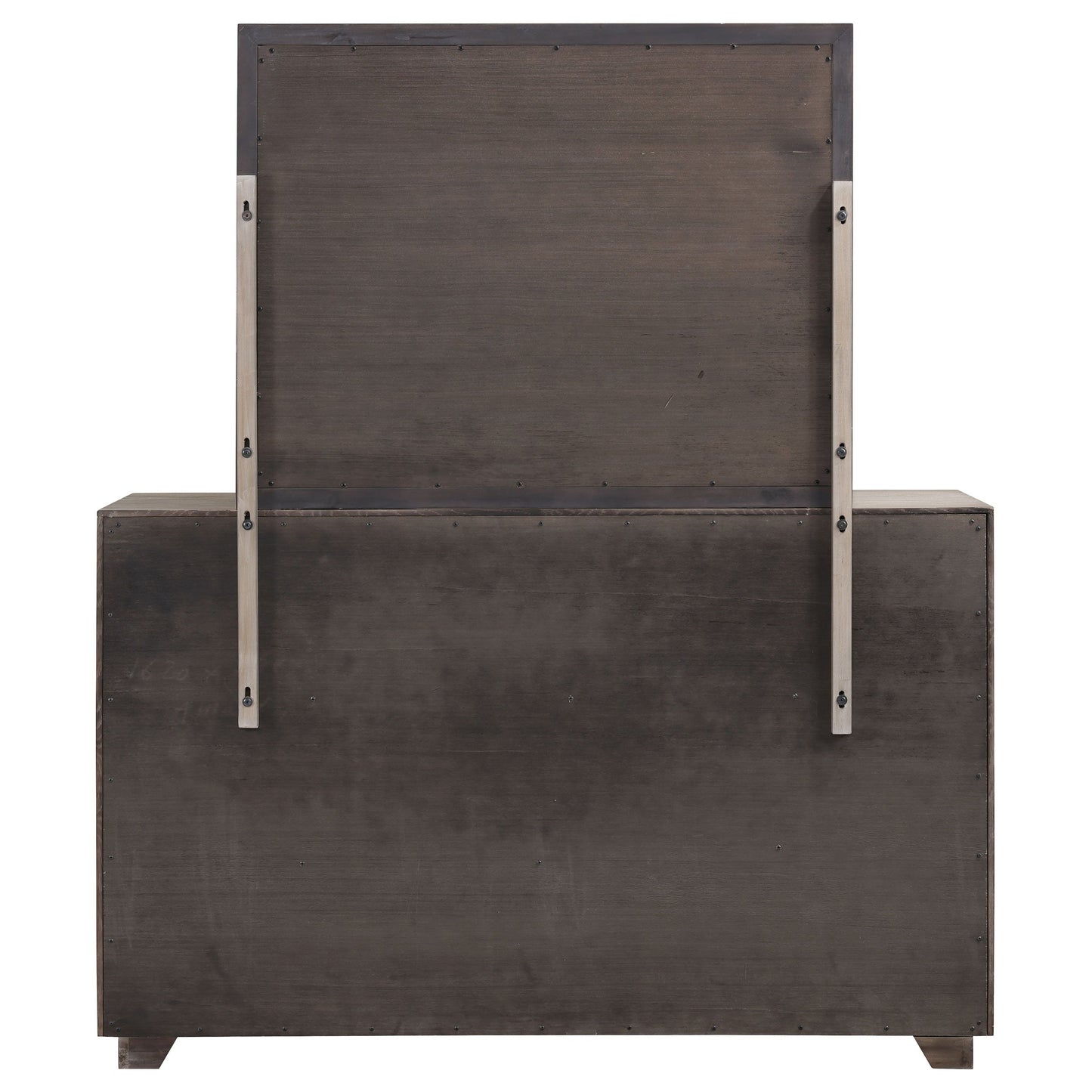 Cómoda Kenora de 6 cajones y espejo color marrón cebada