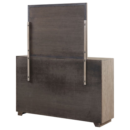 Cómoda Kenora de 6 cajones y espejo color marrón cebada