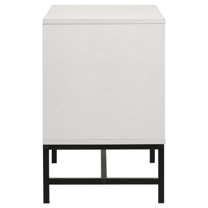 Mesita de noche Sonora de 2 cajones, color blanco