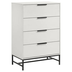 Cómoda de dormitorio Sonora de 4 cajones en color blanco