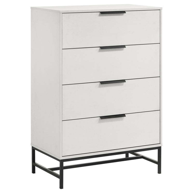 Cómoda de dormitorio Sonora de 4 cajones en color blanco