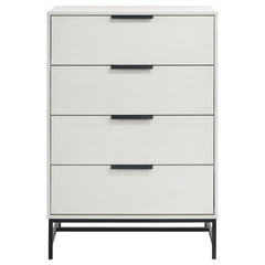 Cómoda de dormitorio Sonora de 4 cajones en color blanco