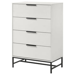 Cómoda de dormitorio Sonora de 4 cajones en color blanco