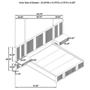 Panel de pared para terraza con cama de almacenamiento en color marrón ceniza