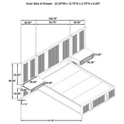 Panel de pared para terraza con cama de almacenamiento en color marrón ceniza