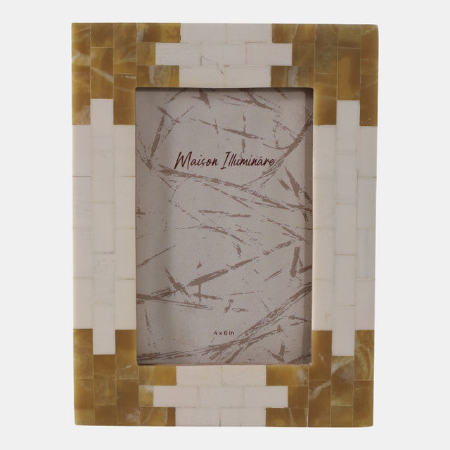 Tiled Ivory/Tan Resin Photo Frame