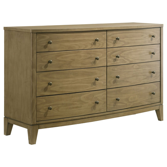 Granada 8-drawer Dresser and Mirror Natural Pine