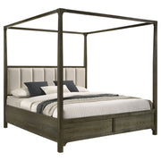 Cama con dosel y cuatro postes Gran Park color cacao oscuro