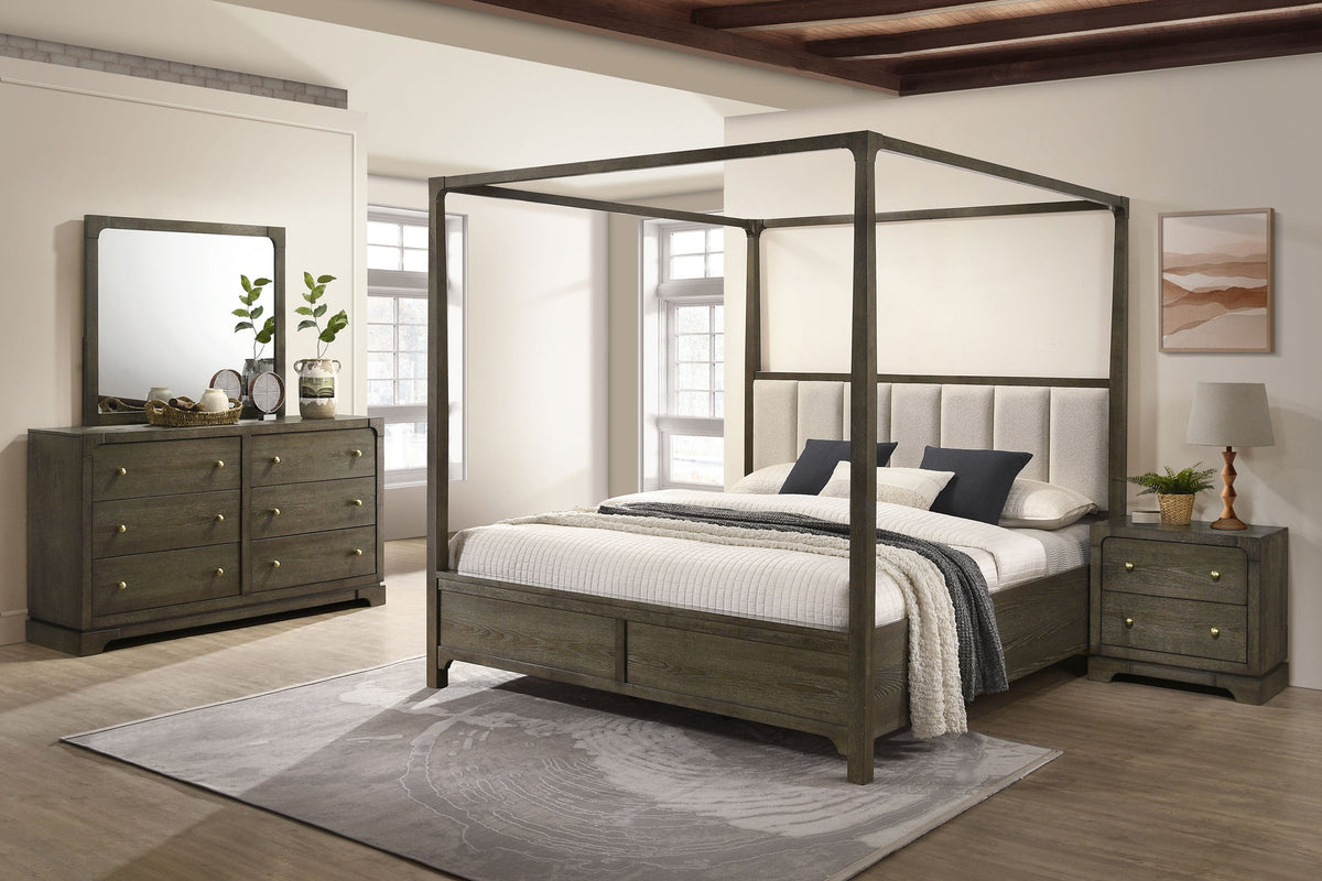 Conjunto de dormitorio Gran Park color cacao oscuro