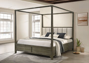 Cama con dosel y cuatro postes Gran Park color cacao oscuro
