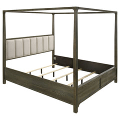 Cama con dosel y cuatro postes Gran Park color cacao oscuro