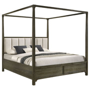 Cama con dosel y cuatro postes Gran Park color cacao oscuro