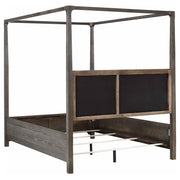 Cama con dosel y cuatro postes Gran Park color cacao oscuro