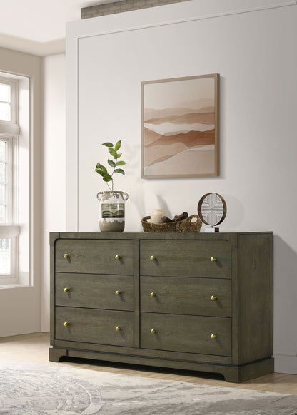 Gran Park 6-drawer Dresser and Mirror Dark Cocoa