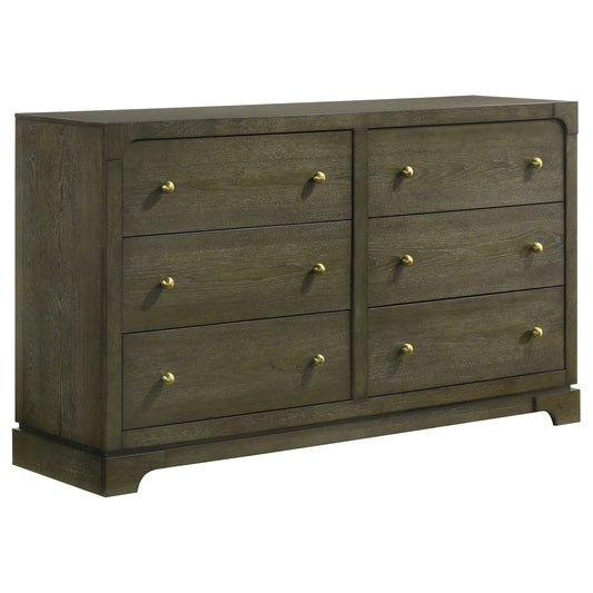 Gran Park 6-drawer Dresser and Mirror Dark Cocoa