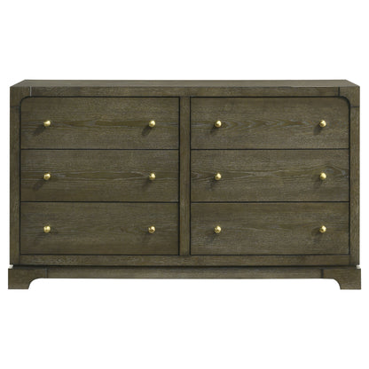 Gran Park 6-drawer Dresser and Mirror Dark Cocoa
