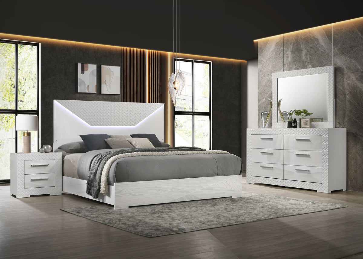 Ives  Bedroom Set Grey High Gloss
