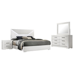 Conjunto de dormitorio Ives gris de alto brillo