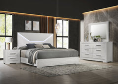 Conjunto de dormitorio Ives gris de alto brillo