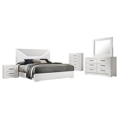 Conjunto de dormitorio Ives gris de alto brillo