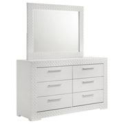 Ives 6-drawer Dresser and Mirror Grey High Gloss