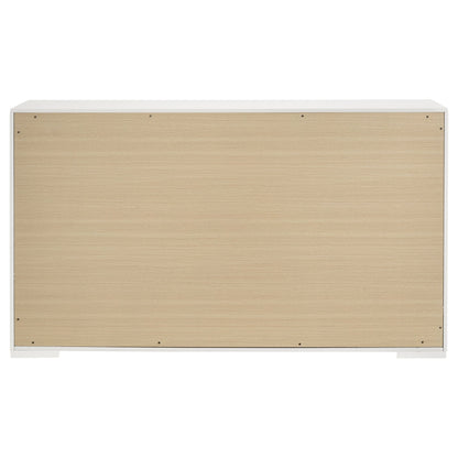 Ives 6-drawer Dresser and Mirror Grey High Gloss