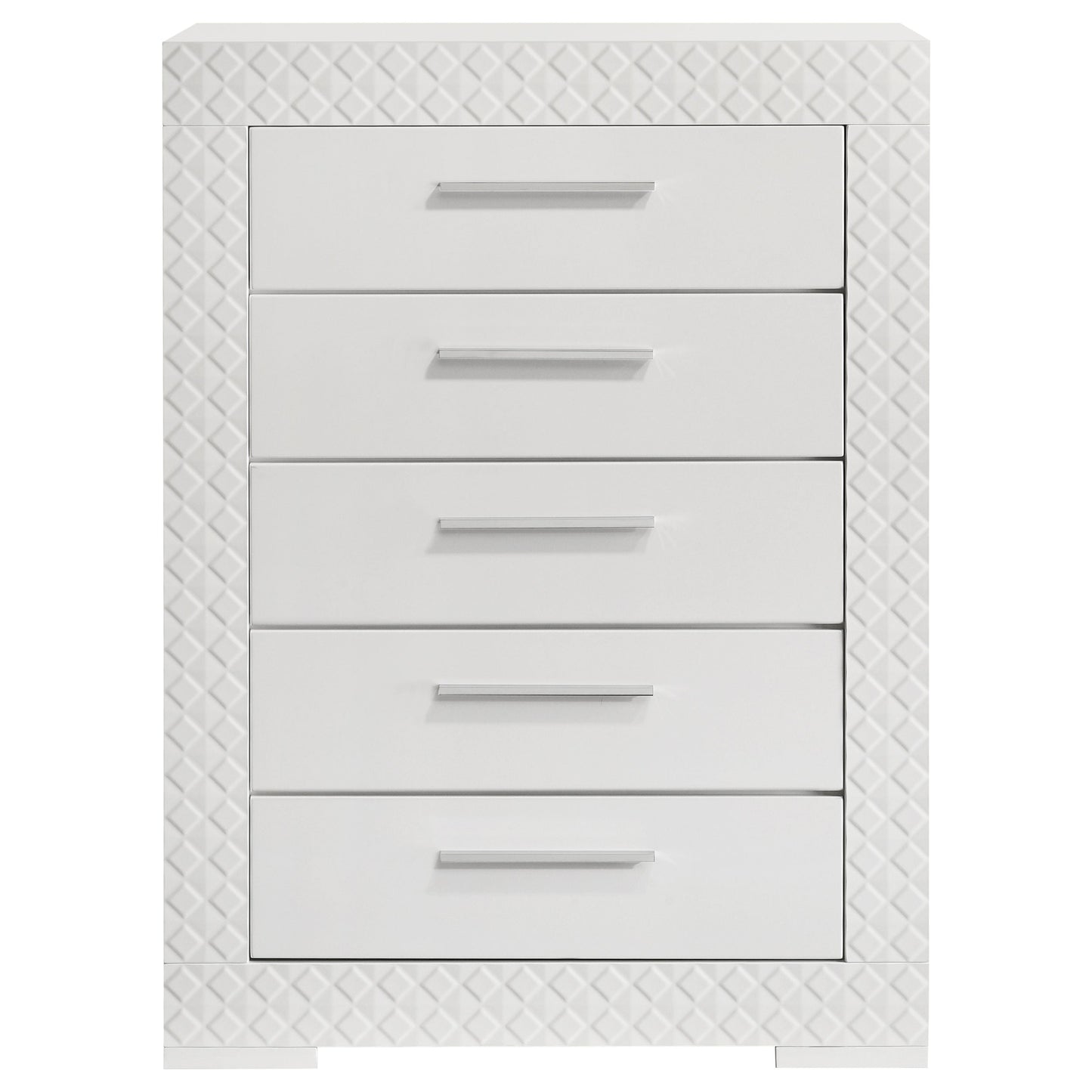 Ives 5-drawer Bedroom Chest of Drawers Grey High Gloss
