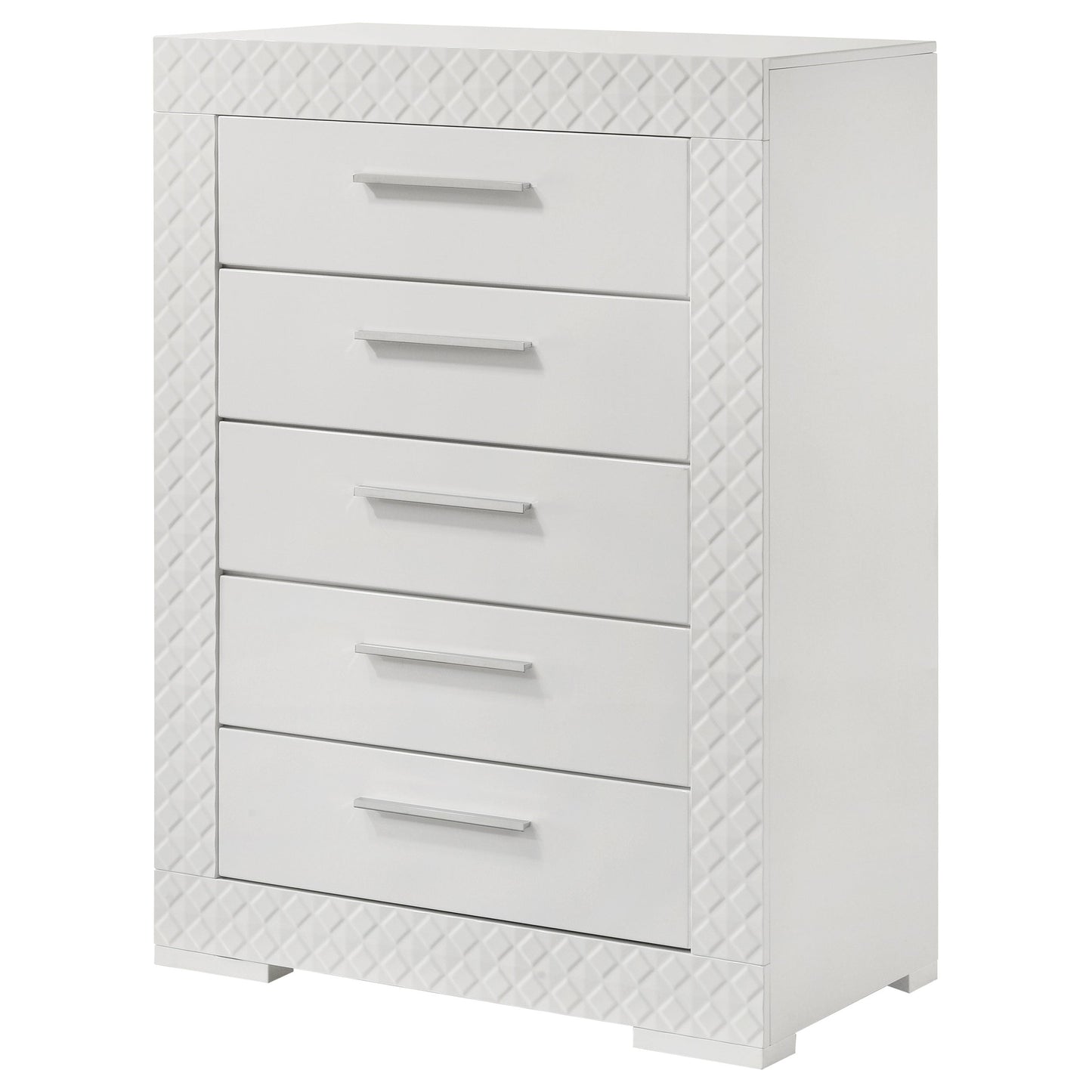 Ives 5-drawer Bedroom Chest of Drawers Grey High Gloss