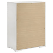 Cómoda de dormitorio Ives de 5 cajones, gris, alto brillo